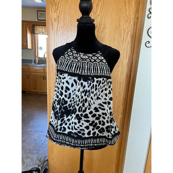 Maurices halter top, black animal print, women's size M - Picture 2 of 9